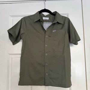 Kids Olive Button Down Shirt